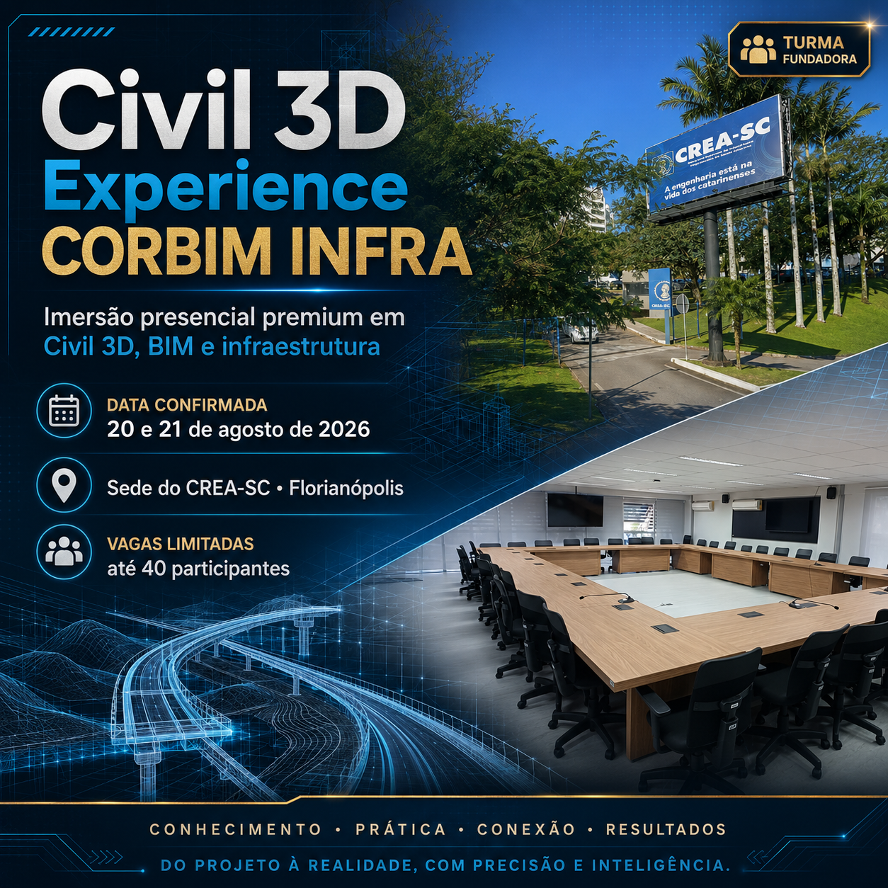 Poster com local, data e informações da turma fundadora